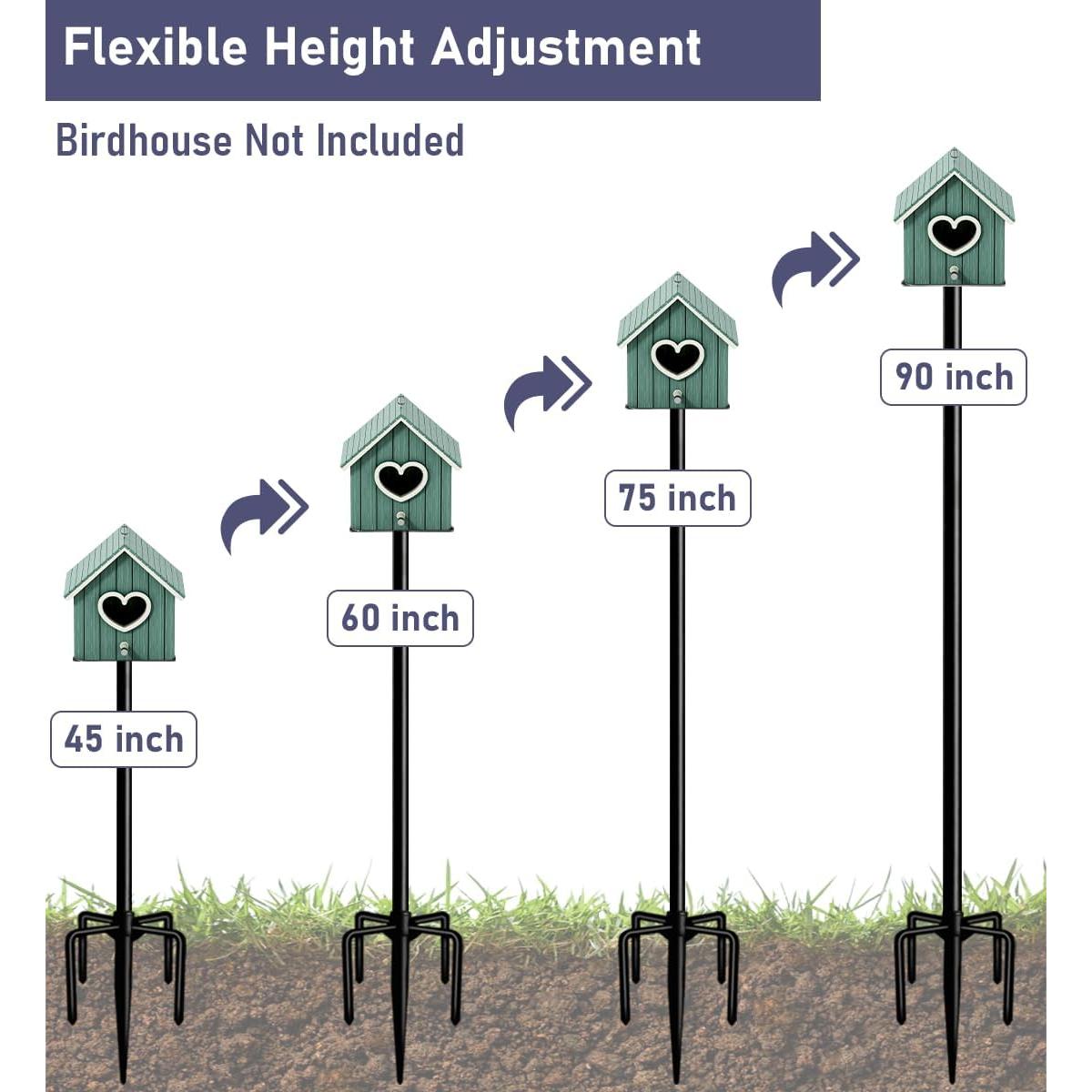 Soporte para Comedero de Aves Ansionsol 2.29m Ajustable Negro