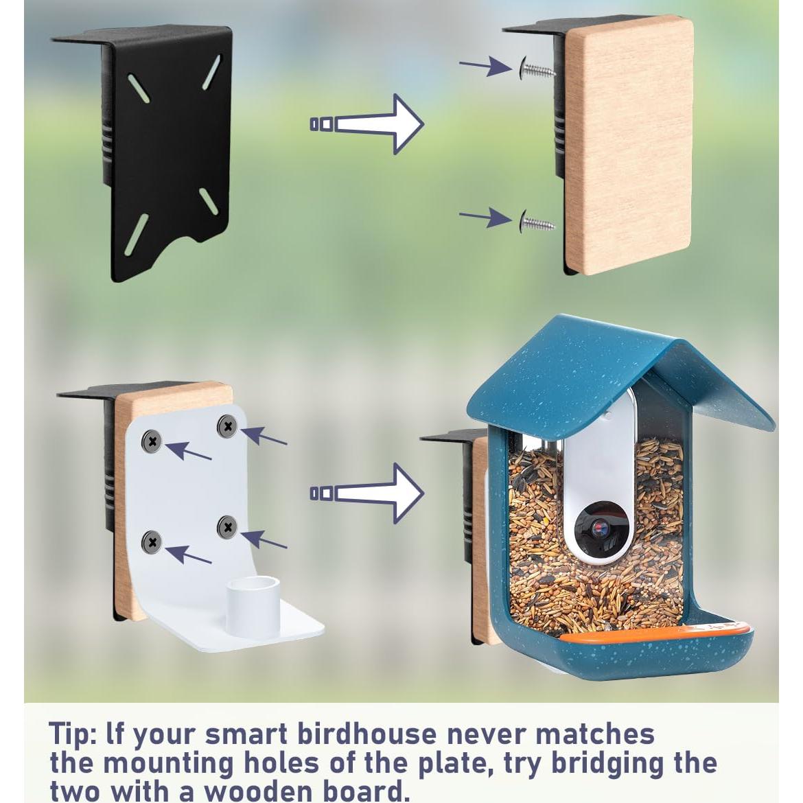 Soporte para Comedero de Aves Ansionsol 2.29m Ajustable Negro