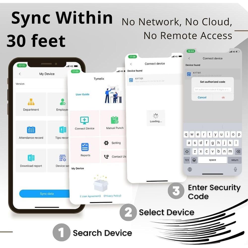 Reloj de Tiempo Tymelix KYT101-1 para Pequeñas Empresas