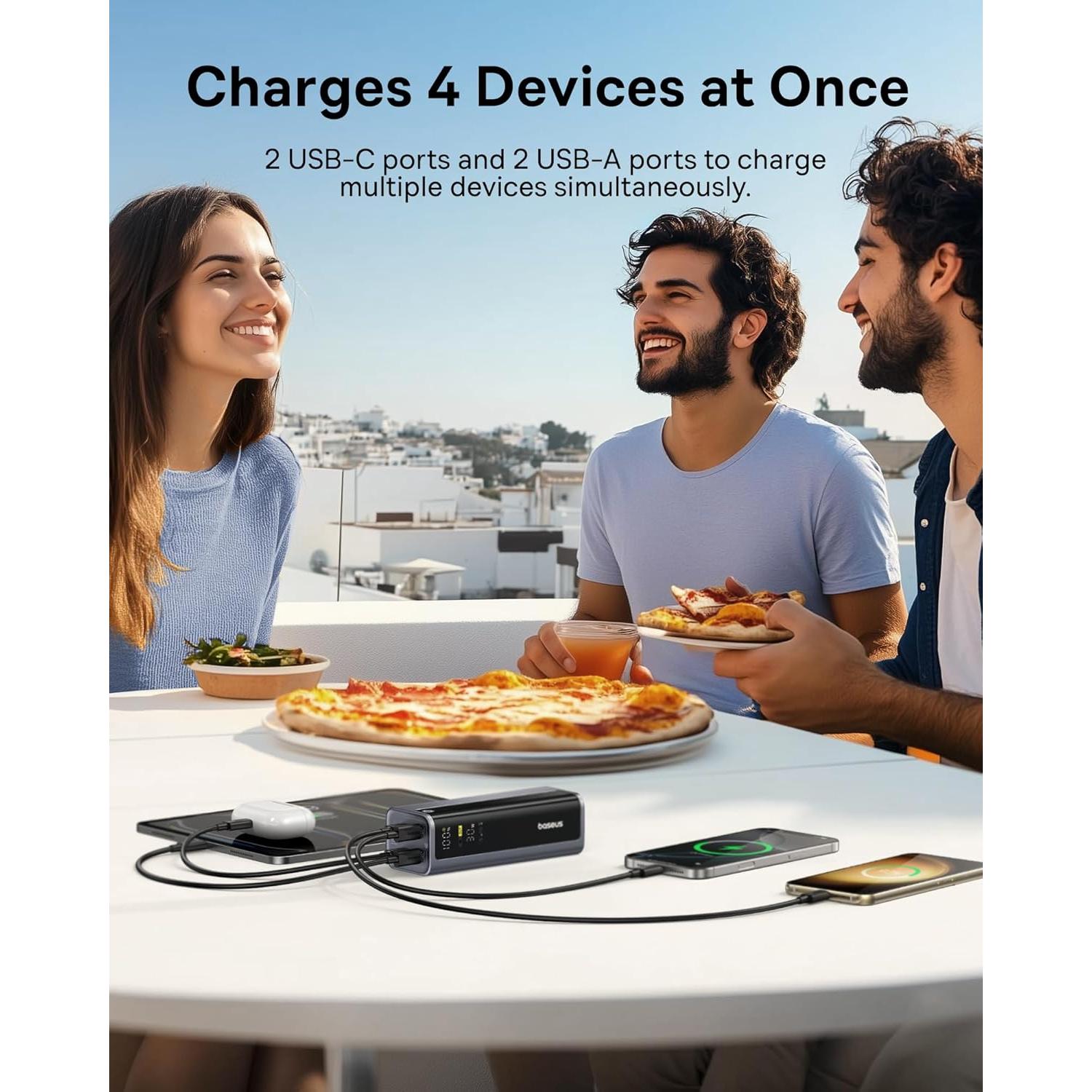 Baseus Estación de Acoplamiento 11 en 1 4K HDMI y DP + Batería 20800mAh