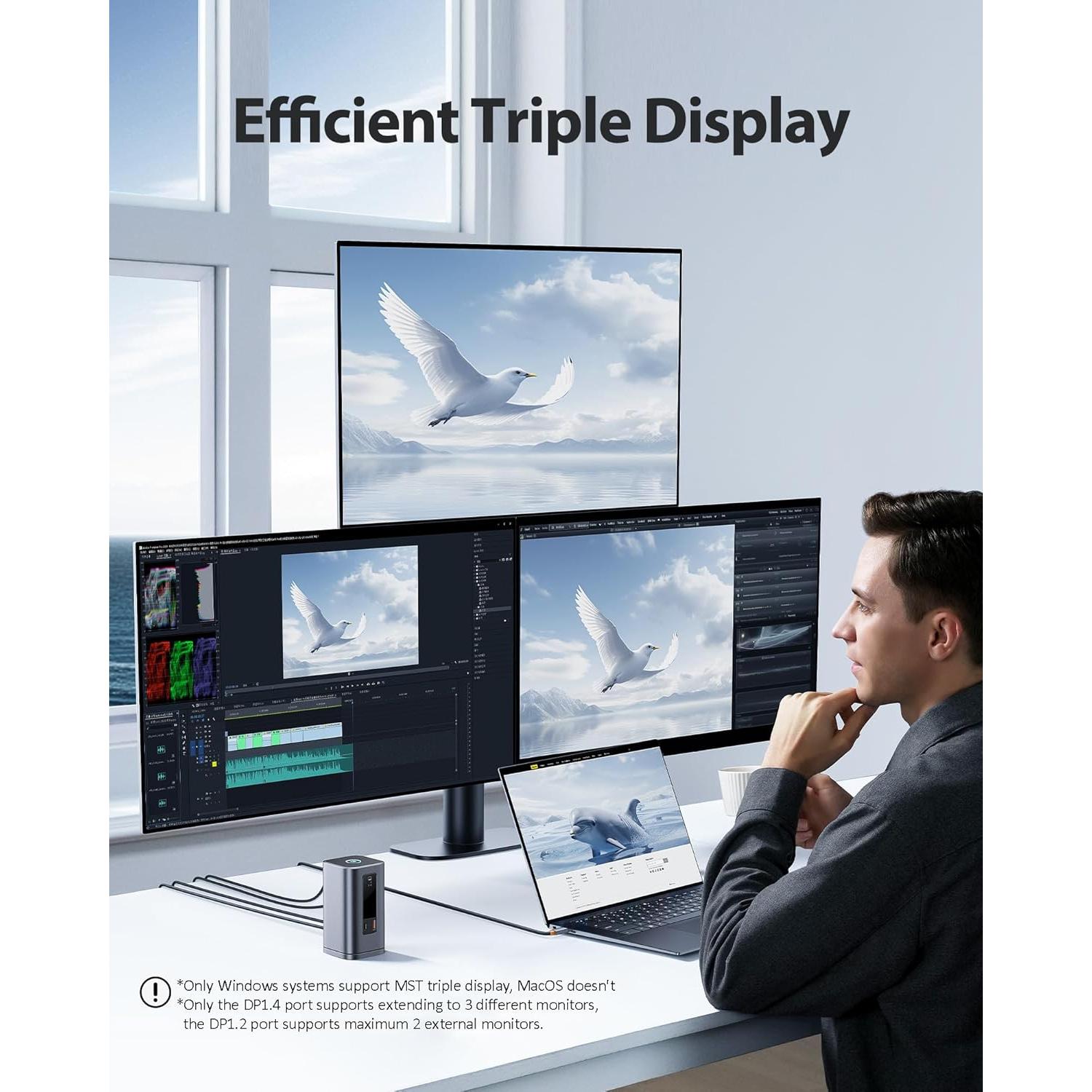 Baseus Estación de Acoplamiento 11 en 1 4K HDMI y DP + Batería 20800mAh