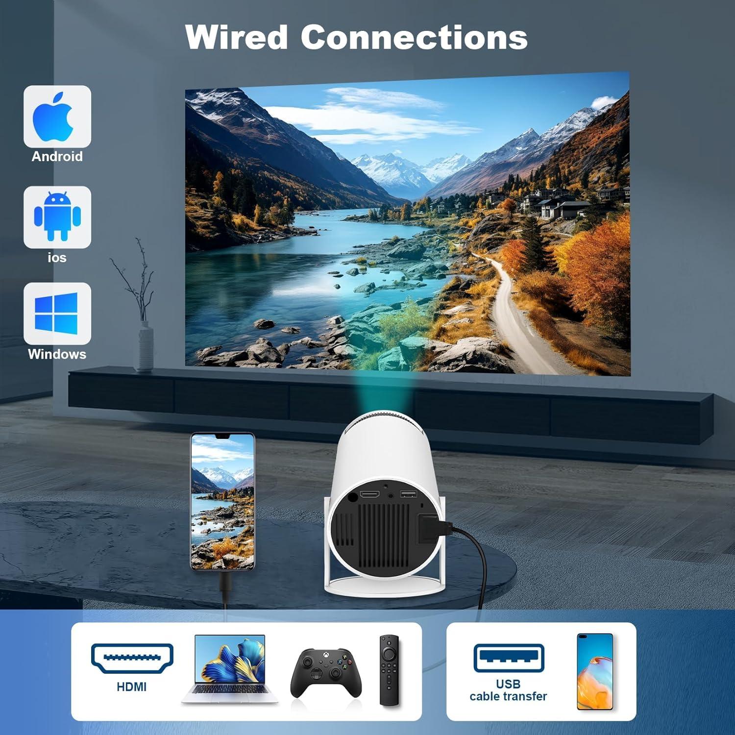 Mini Proyector DreamFair 1080P 200 Lúmenes WiFi 6 Bluetooth 5.2