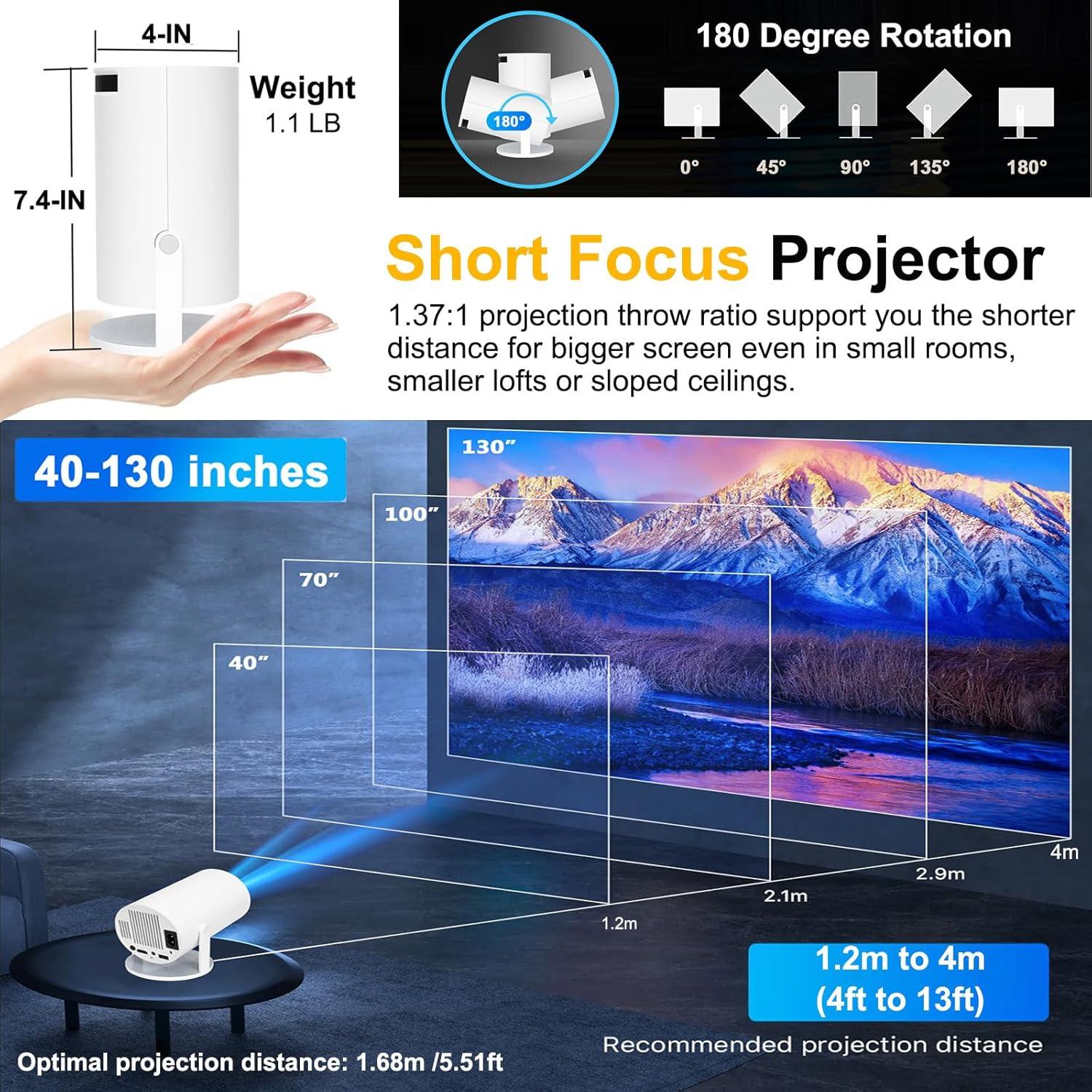Mini Proyector DCHAV HY300 Pro WiFi Bluetooth 720p 4K