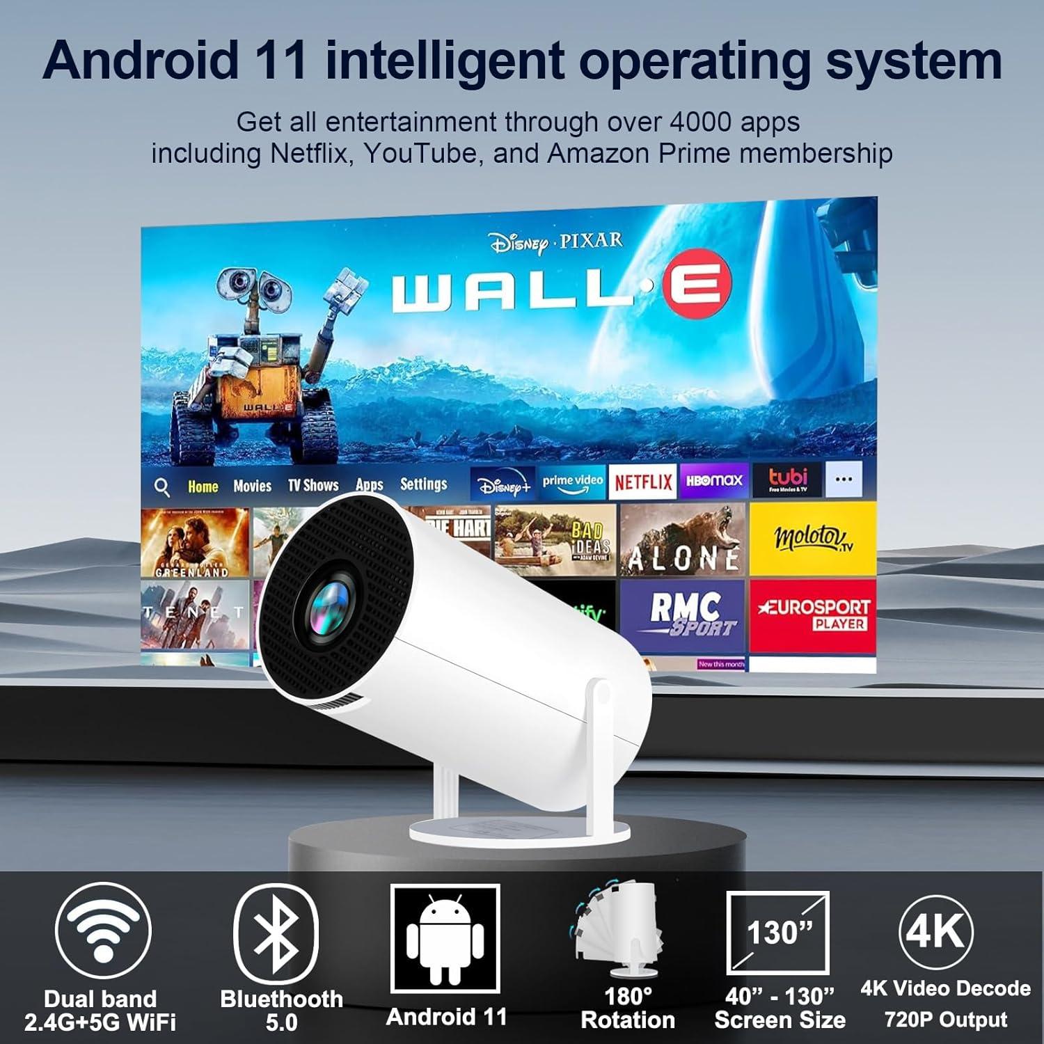 Mini Proyector DCHAV HY300 Pro WiFi Bluetooth 720p 4K