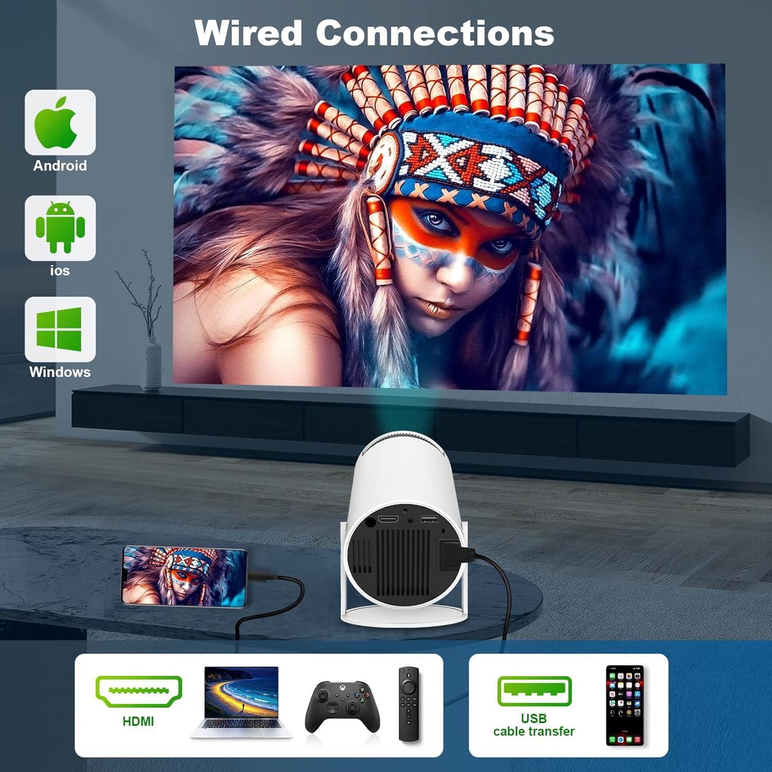 Proyector Mini Portátil ear&ear HY300 PRO 4K 1080P WiFi 6
