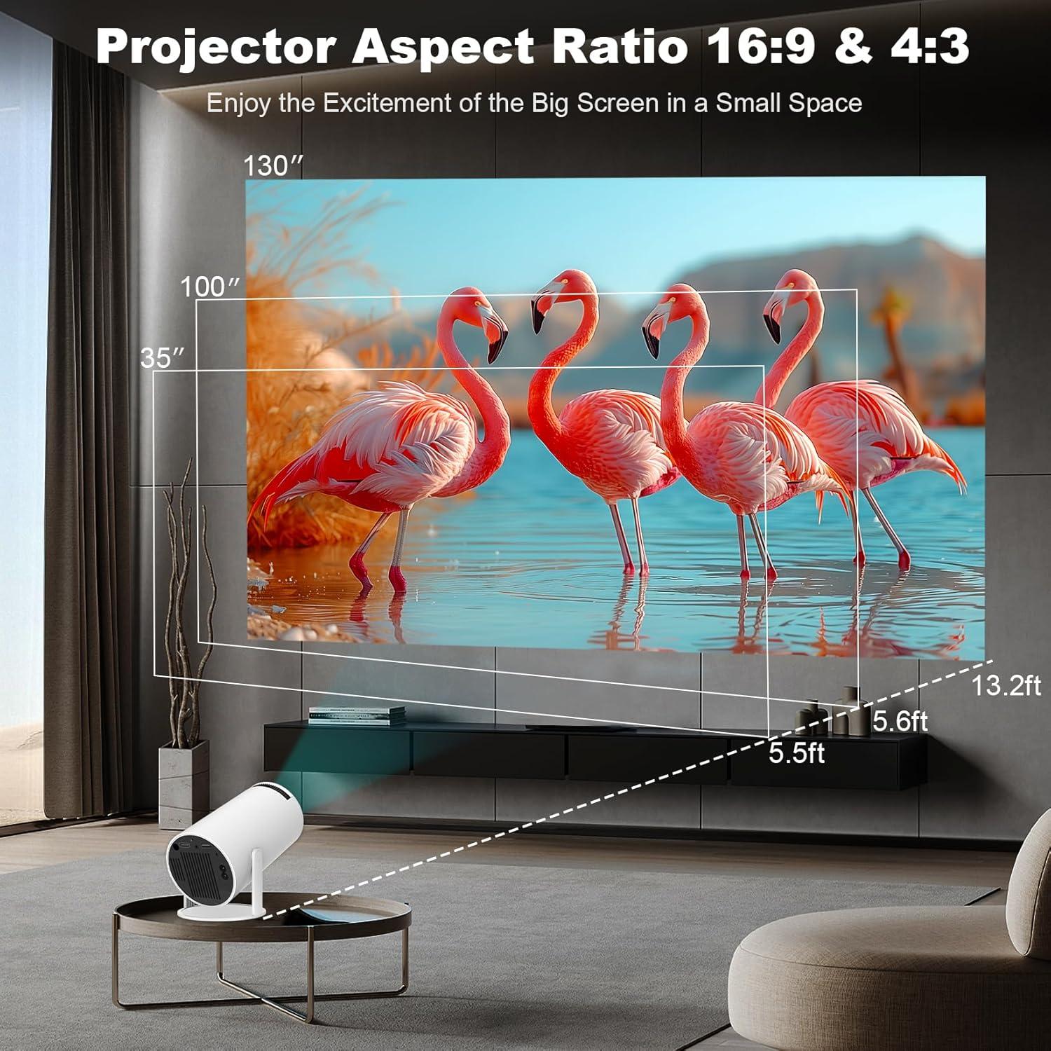 Proyector Mini Portátil ear&ear HY300 PRO 4K 1080P WiFi 6