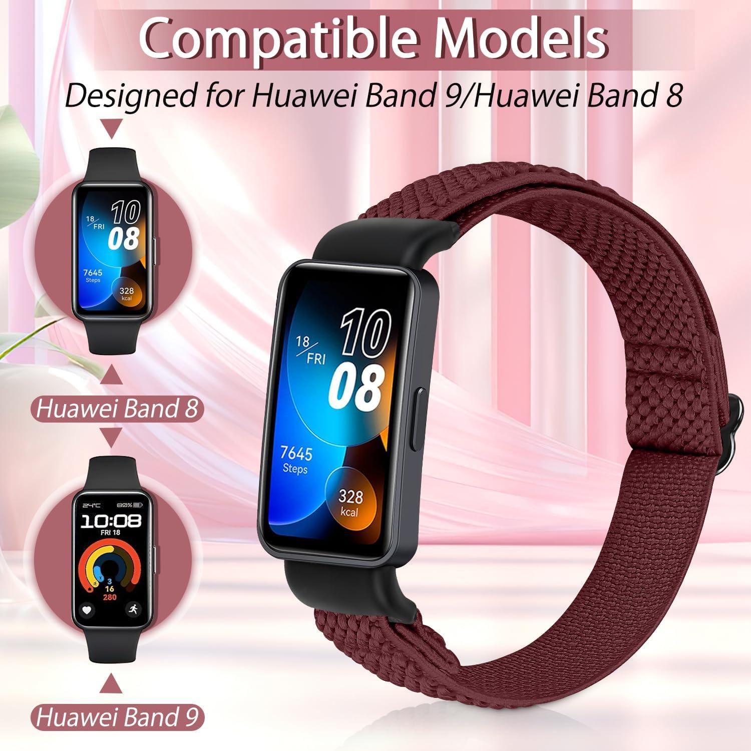 Paquete 2 Bandas Elásticas Nylon Relting para Huawei Band 8/9/10