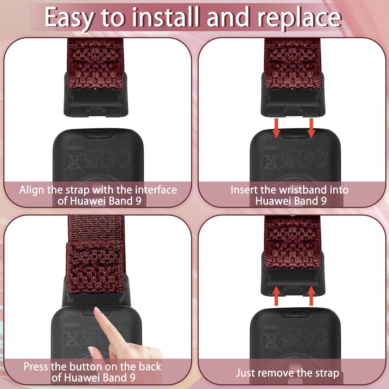 Paquete 2 Bandas Elásticas Nylon Relting para Huawei Band 8/9/10