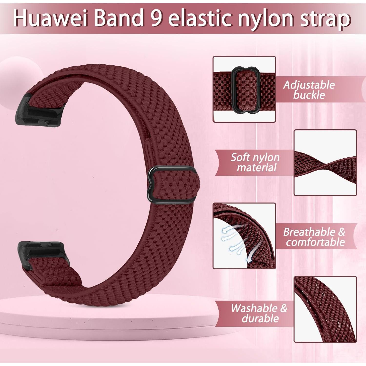 Paquete 2 Bandas Elásticas Nylon Relting para Huawei Band 8/9/10