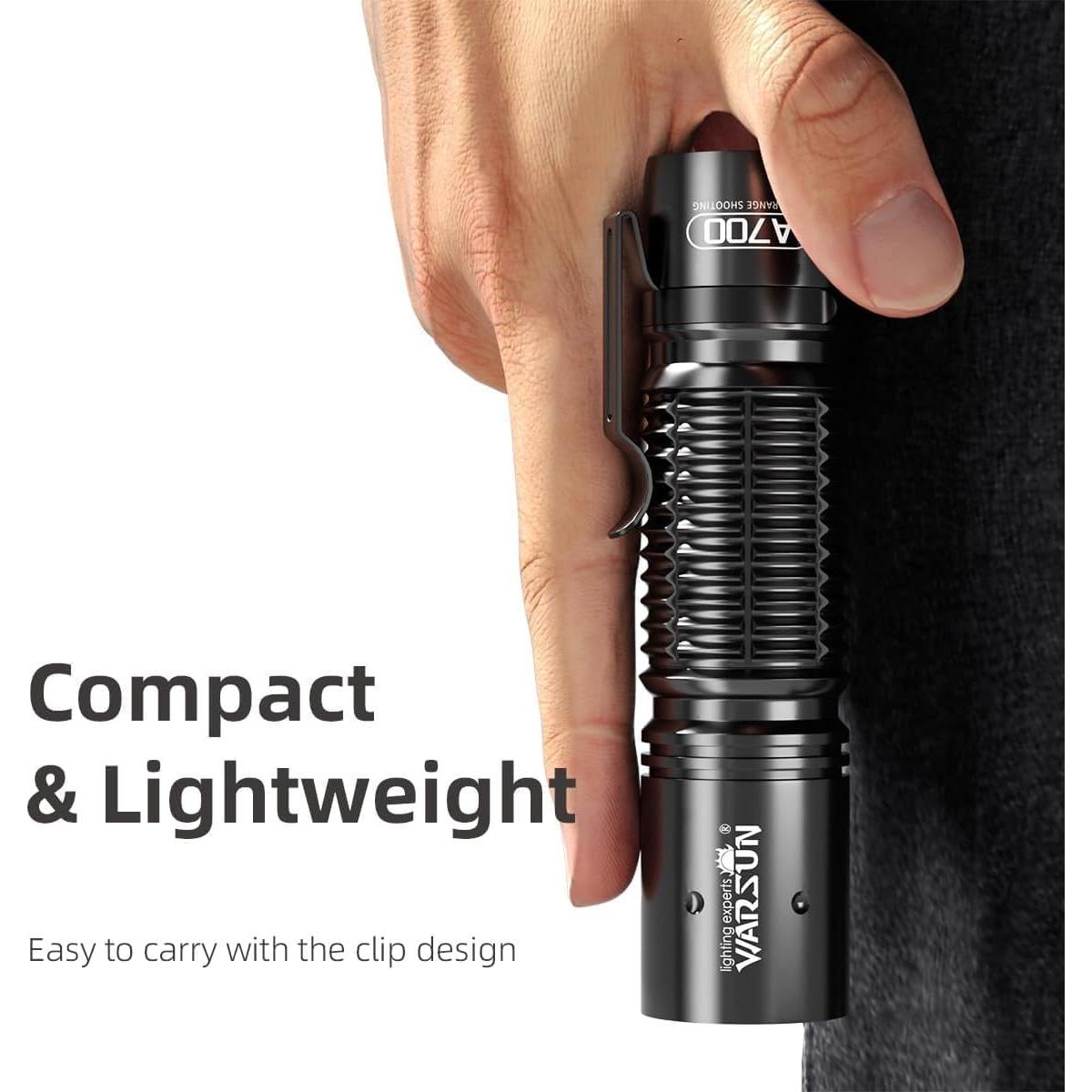 Mini Work Light, Small Flashlight Rechargeable, Pocket led Flashlight, Compact Flashlight, 700LM with Type-C Charging, LED Flashlight, for Work, Daily Use, Emergency, Night Walk