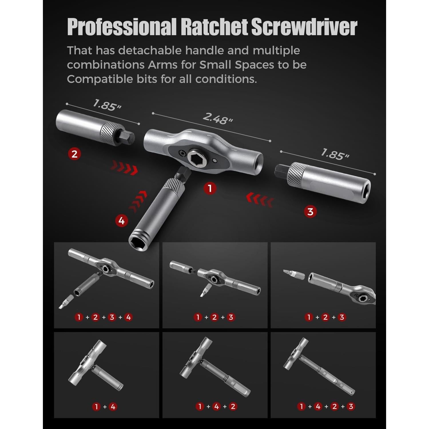 Juego de Destornilladores Magnéticos 24 en 1 Hoiuter