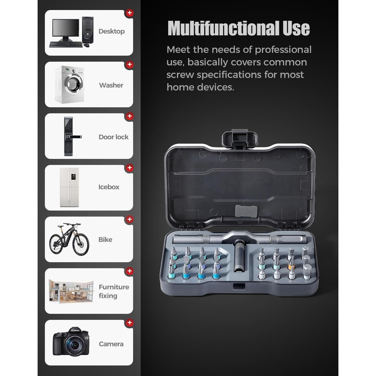 Juego de Destornilladores Magnéticos 24 en 1 Hoiuter