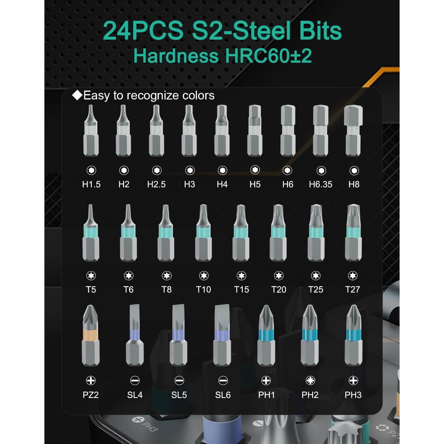 Kit de Destornilladores de Carraca ORIA 24 en 1 Magnéticos