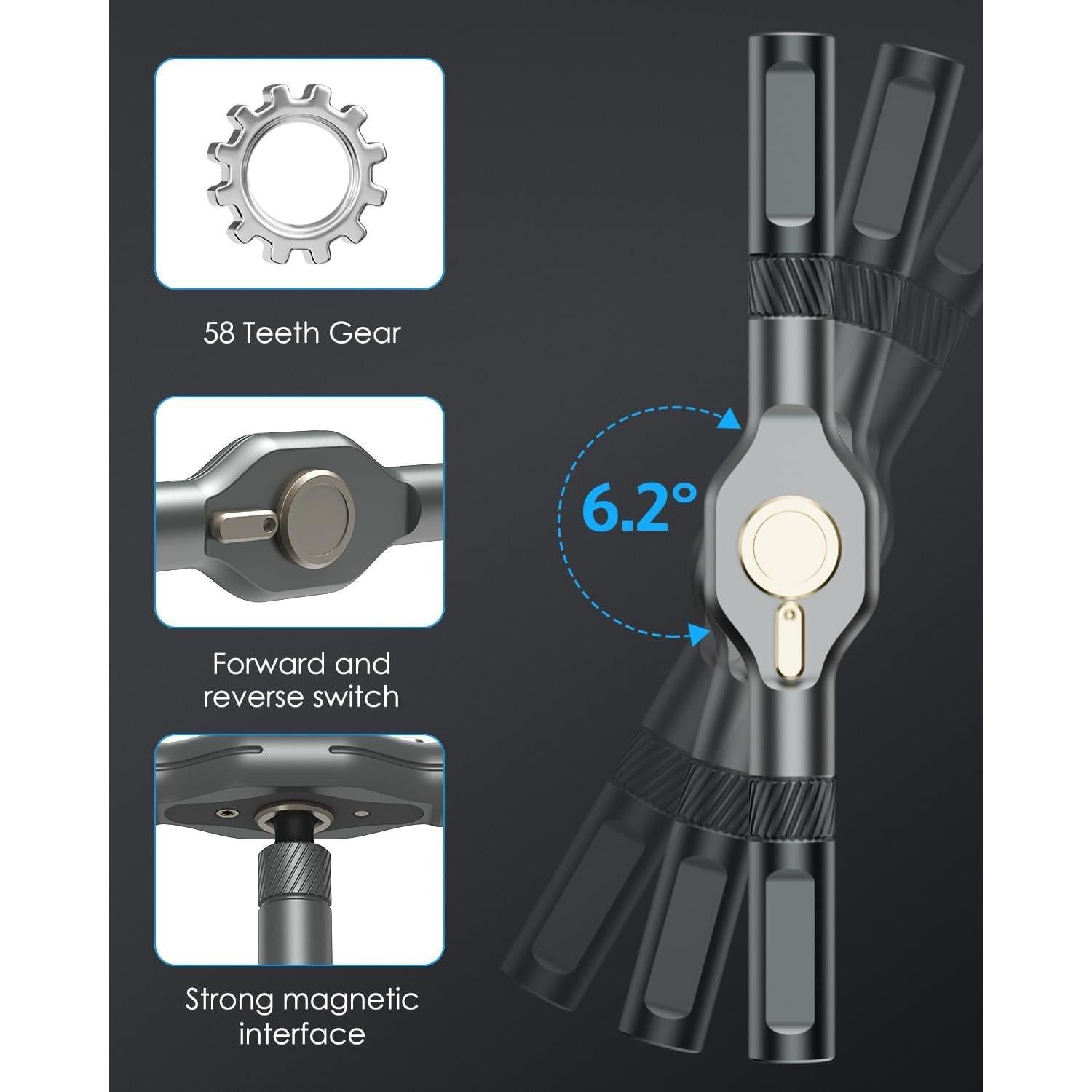 Juego de Destornilladores Magnéticos 24 en 1 AMIR con Mango Trinquete