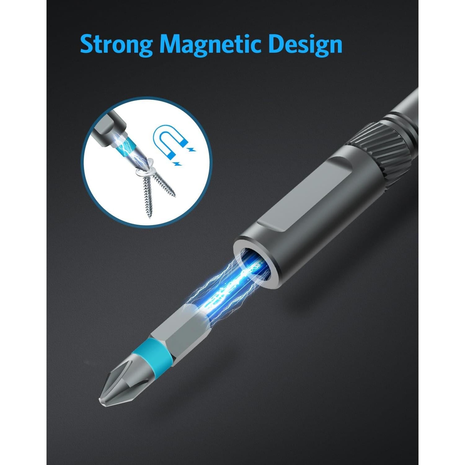 Juego de Destornilladores Magnéticos 24 en 1 AMIR con Mango Trinquete