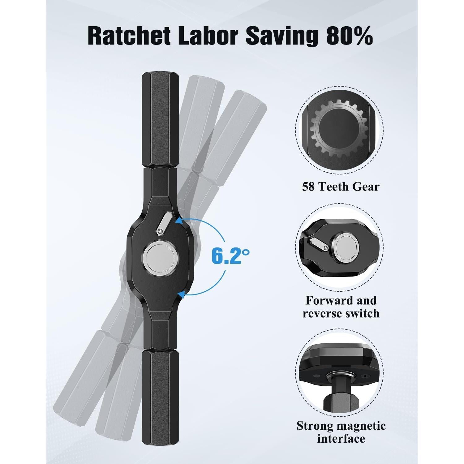 Juego de Destornilladores Magnéticos 24 en 1 Homiyteck