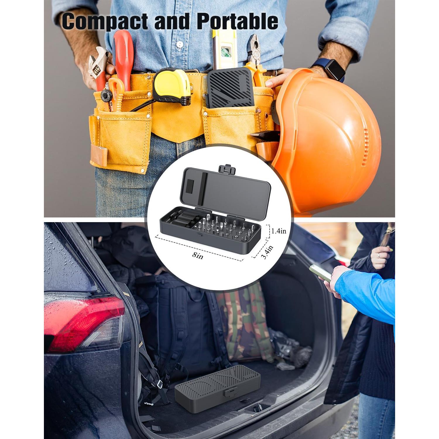 Juego de Destornilladores Magnéticos 24 en 1 Homiyteck