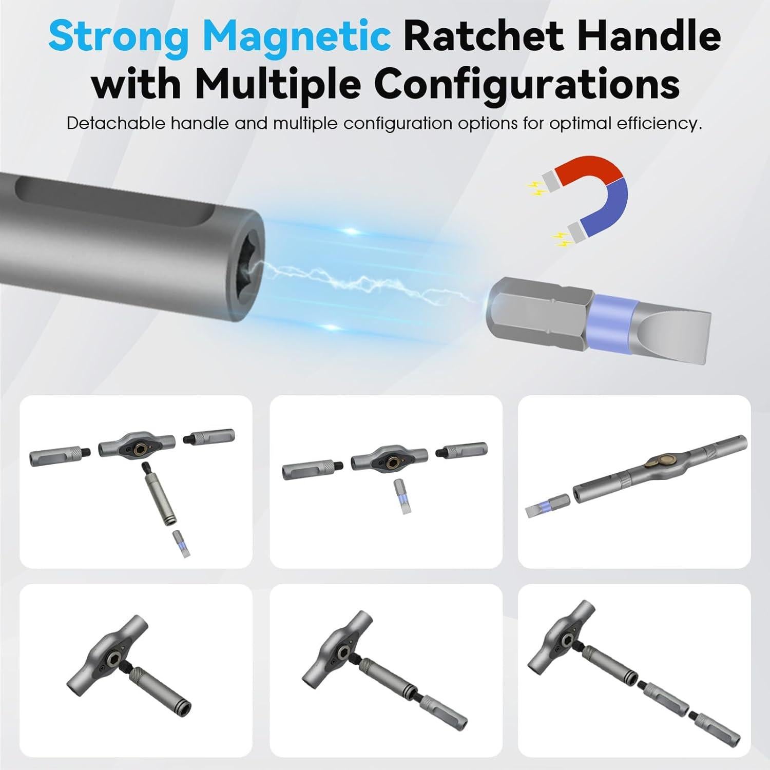 Juego de Destornilladores Magnéticos 24 en 1 HYLEBOR con Mango Desmontable