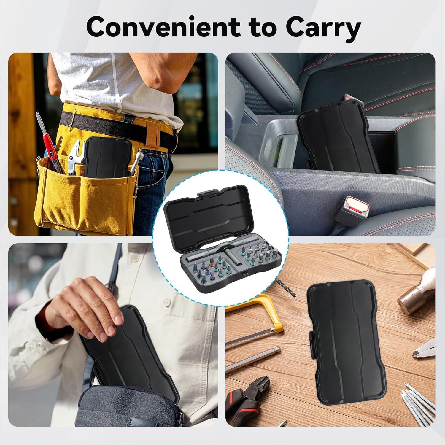 Juego de Destornilladores Magnéticos 24 en 1 HYLEBOR con Mango Desmontable