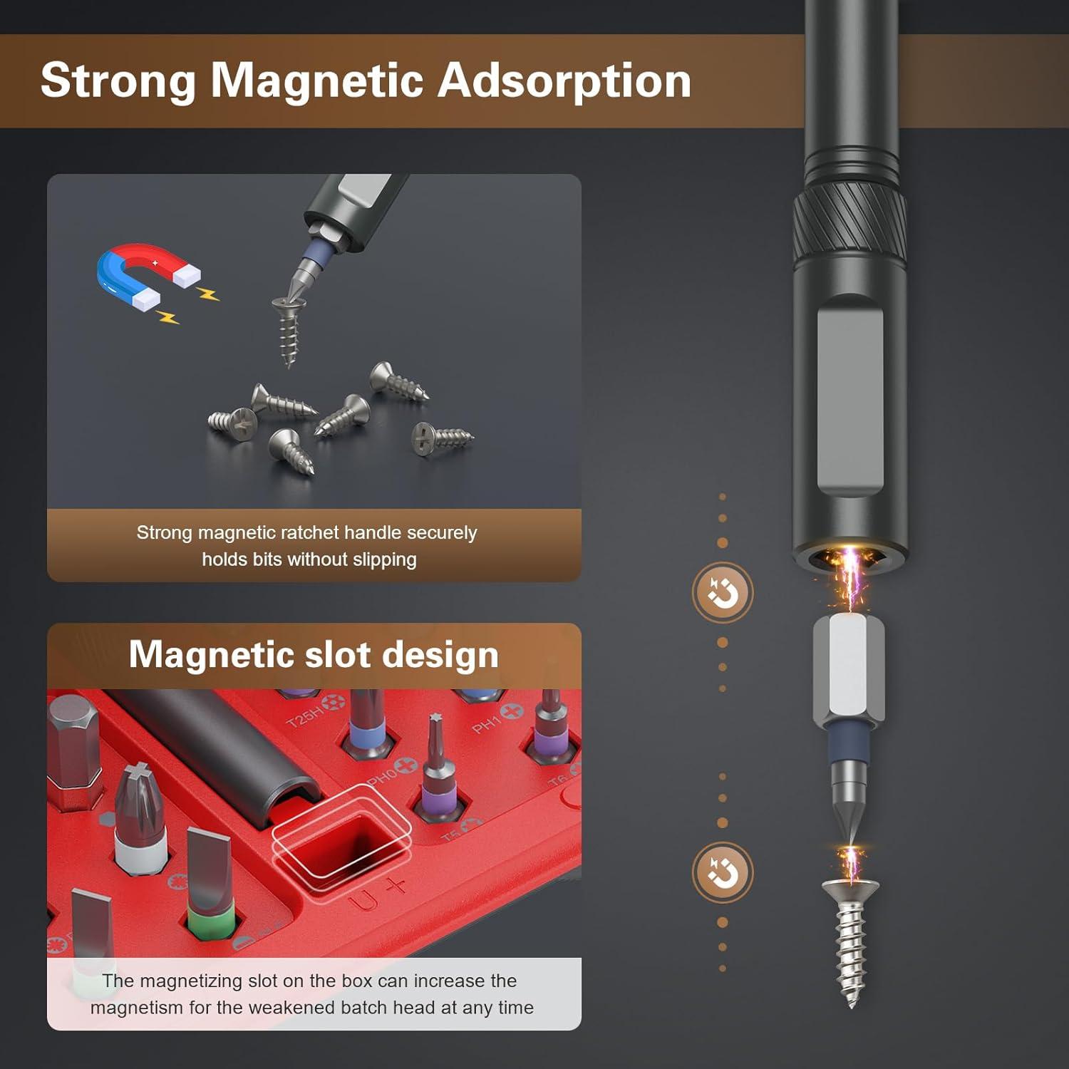 Juego de Destornilladores Magnéticos 42 en 1 Bomivoi