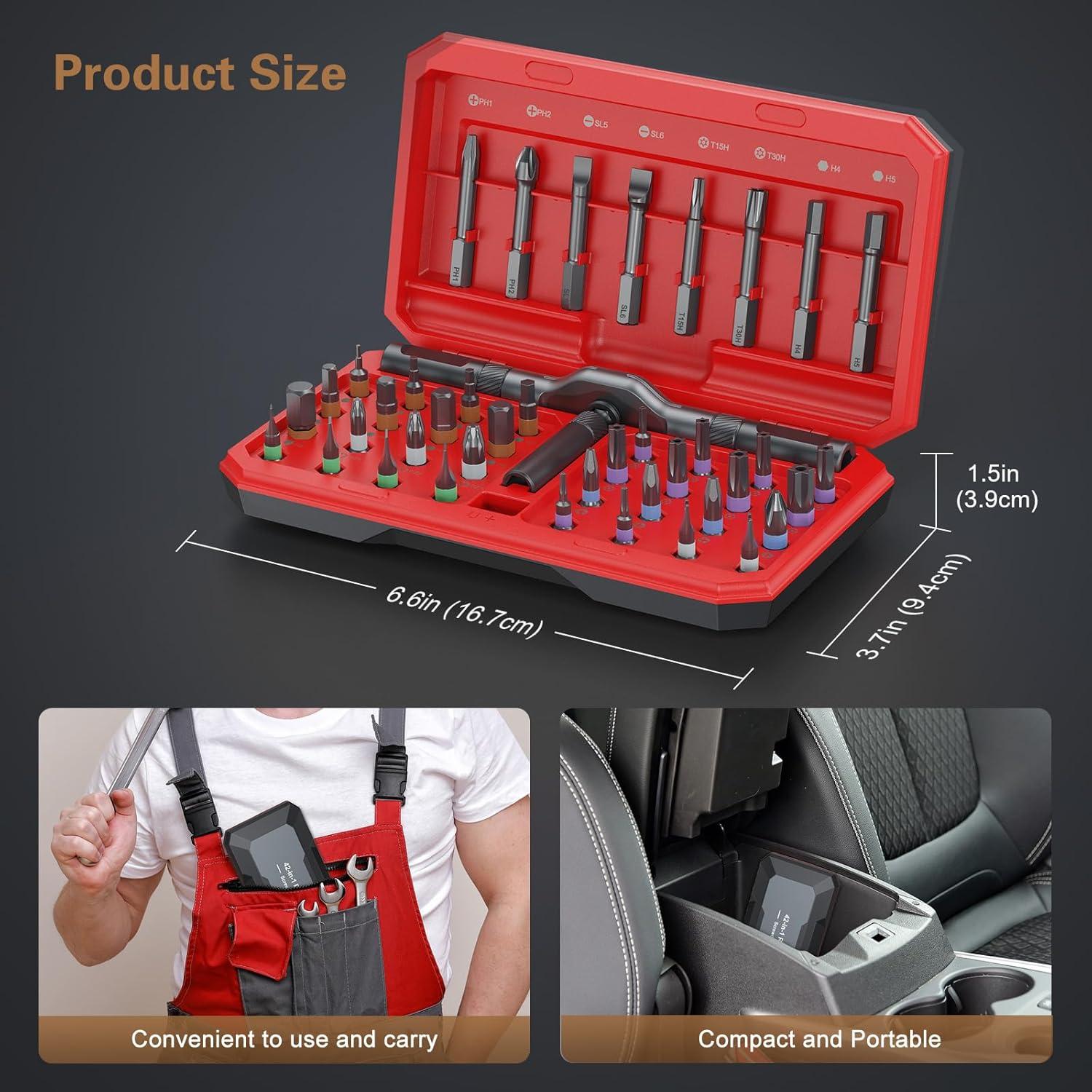 Juego de Destornilladores Magnéticos 42 en 1 Bomivoi