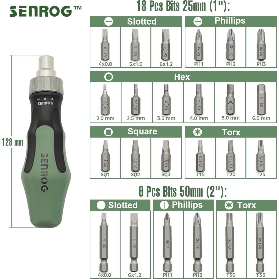 Destornillador de 24 en 1 SENROG con bits intercambiables