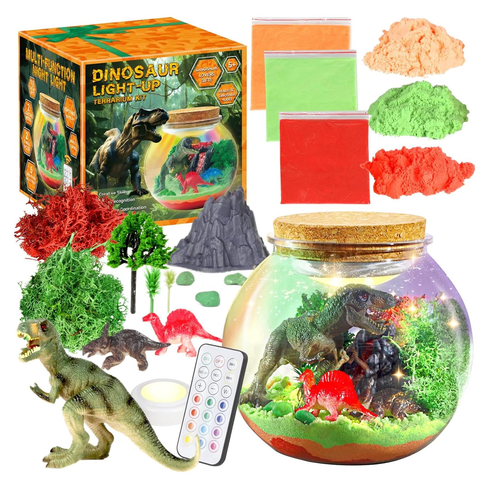 Kit de Terrario de Dinosaurios 7july - Luz Nocturna LED