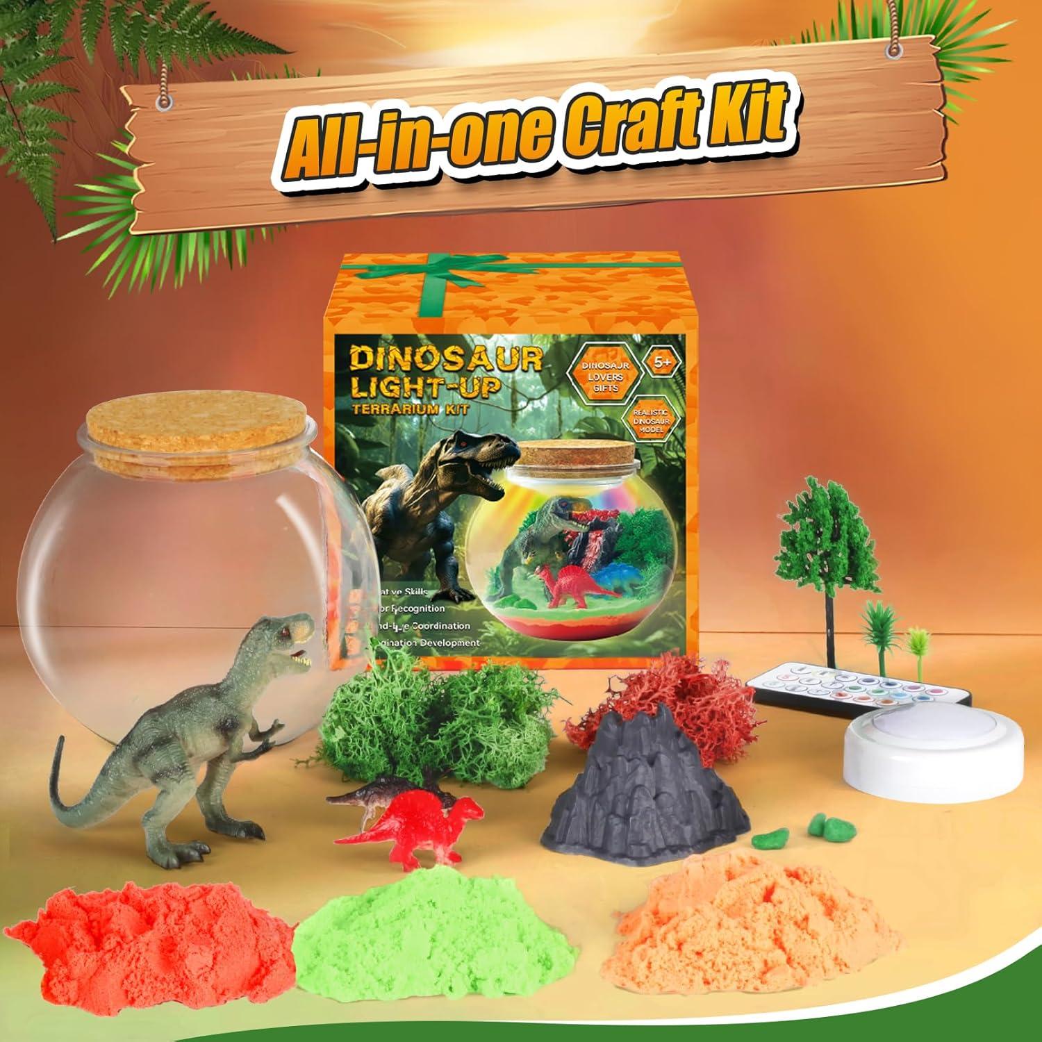 Kit de Terrario de Dinosaurios 7july - Luz Nocturna LED