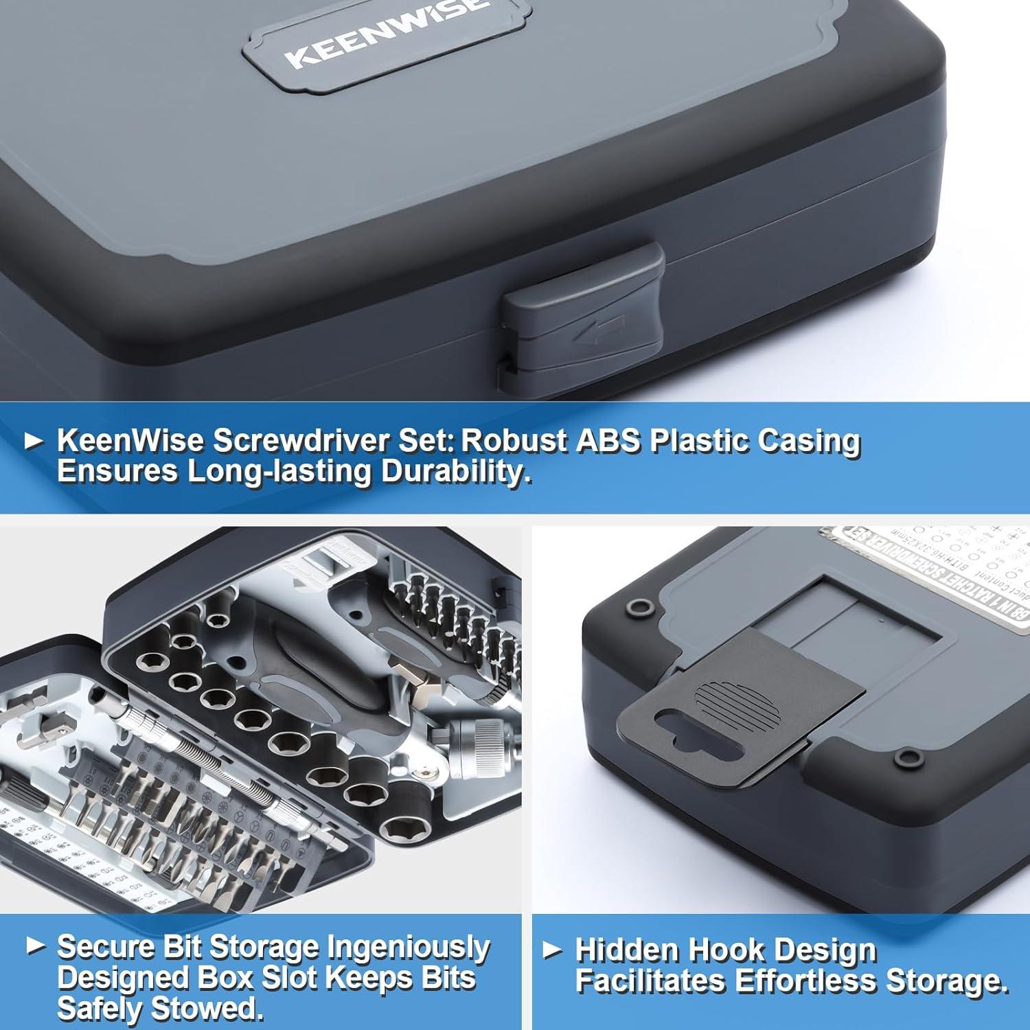Juego de Destornilladores 68 en 1 KeenWise, Acero, 0.99 kg