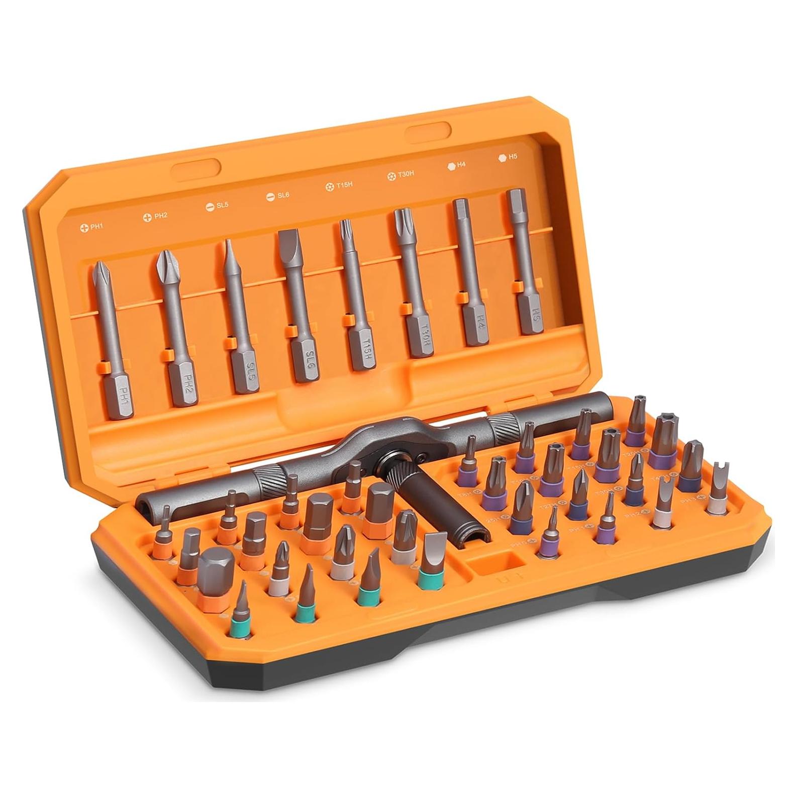 Kit de Destornillador de Carraca AMIR 42 en 1 con 40 Piezas