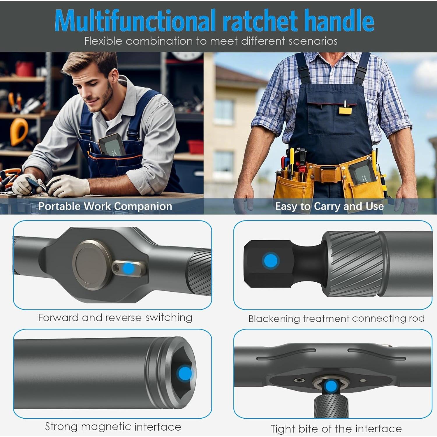 Kit de Destornillador de Carraca AMIR 42 en 1 con 40 Piezas