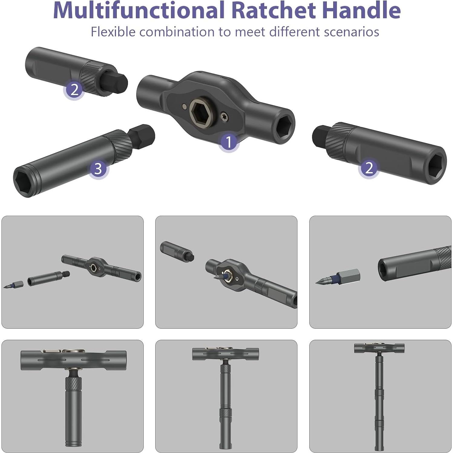 Juego de Destornilladores Magnéticos JXTZ 42 en 1 con Mango de Carraca