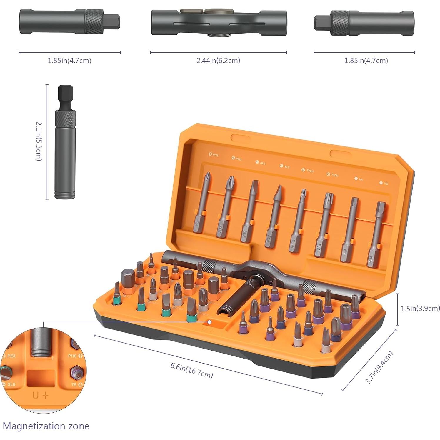 Juego de Destornilladores Magnéticos JXTZ 42 en 1 con Mango de Carraca