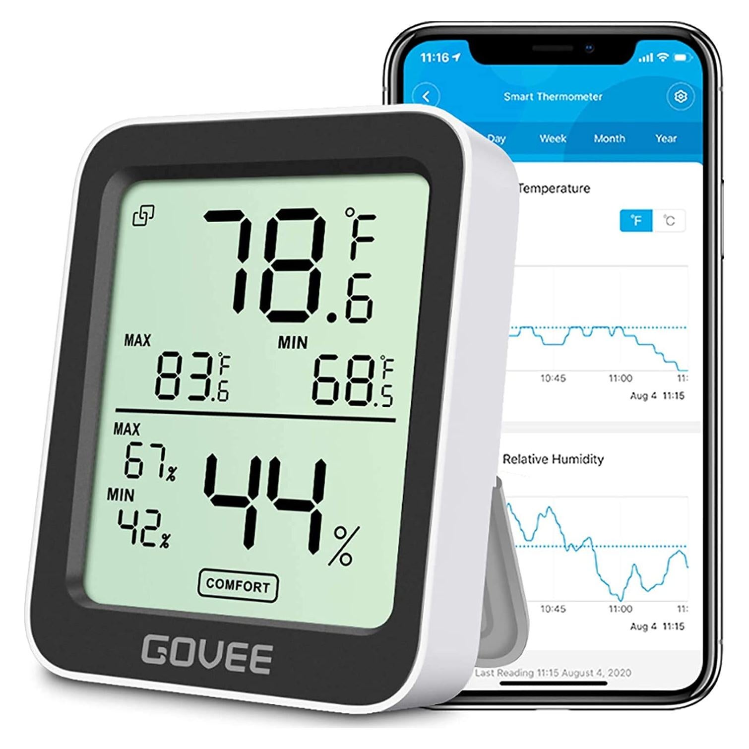 Higrómetro Termómetro Govee H5075 Bluetooth 3" Negro