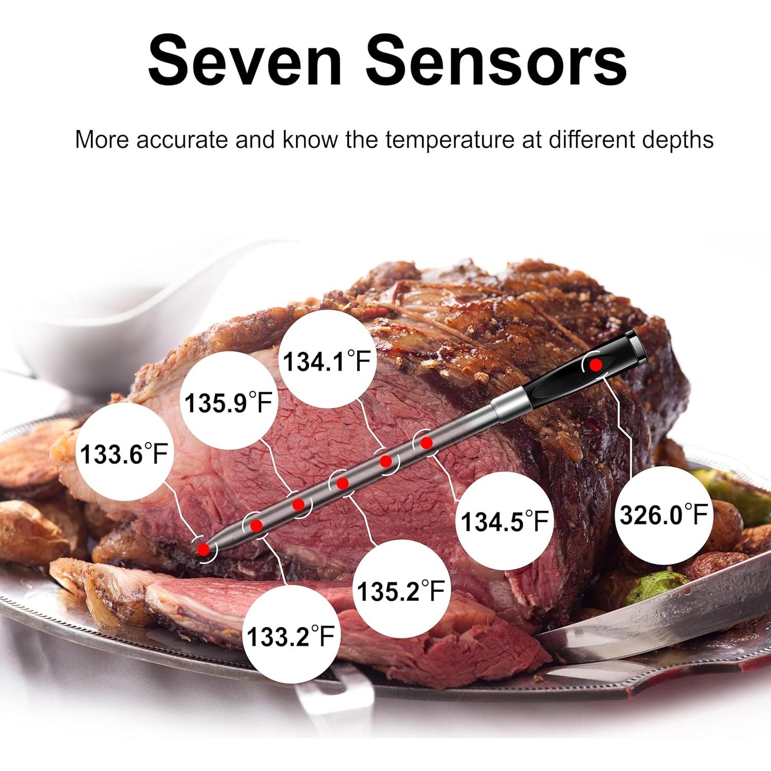 Termómetro de Carne Inalámbrico WiFi BBQOVN Negro