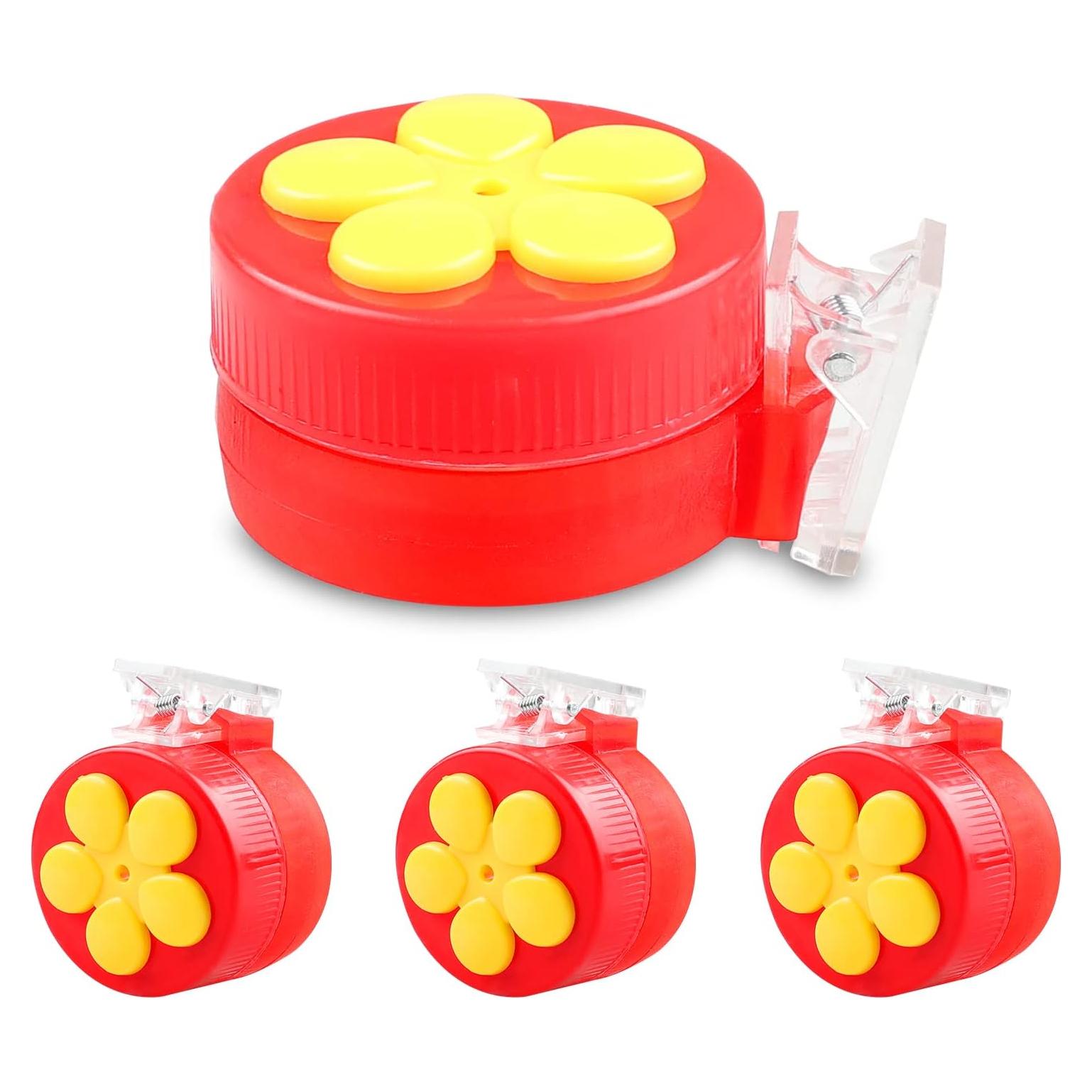 Paquete de 4 alimentadores de colibrí PiiSheou rojos