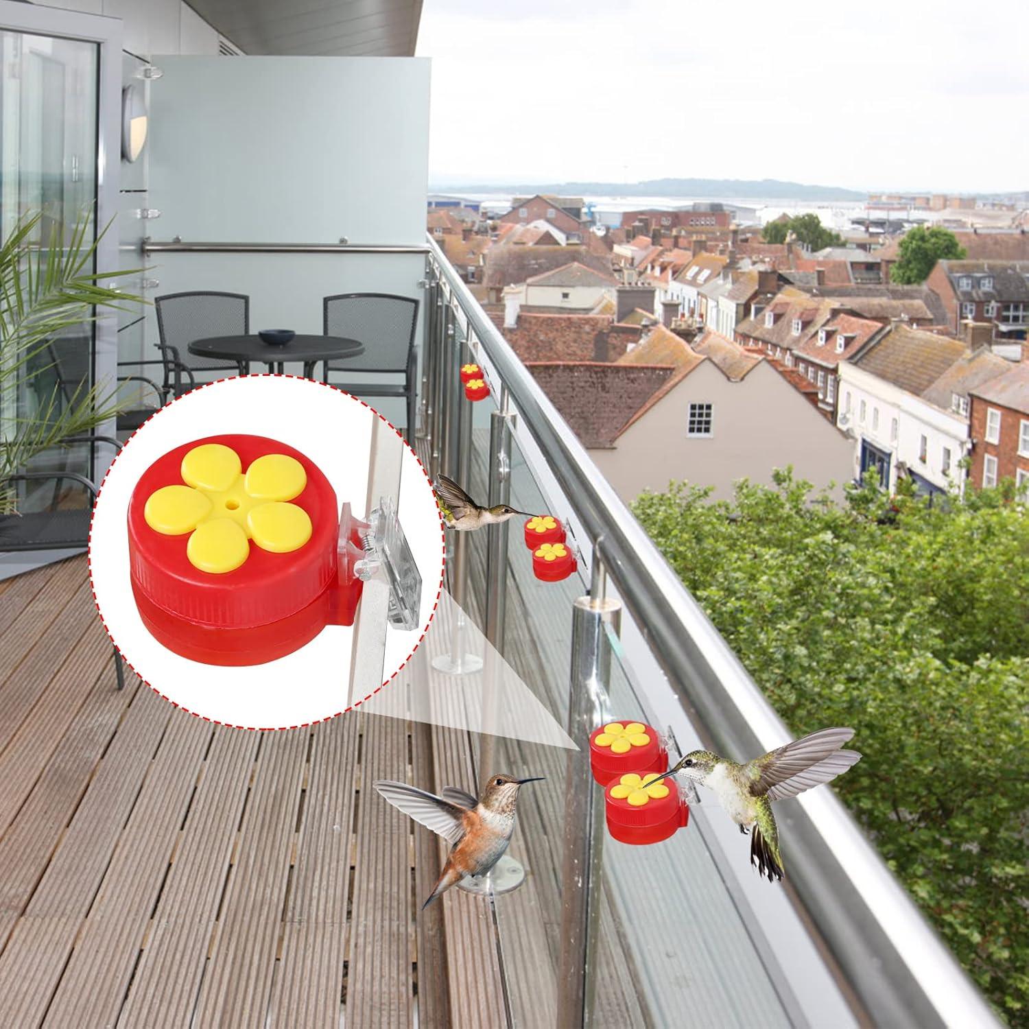 Paquete de 4 alimentadores de colibrí PiiSheou rojos