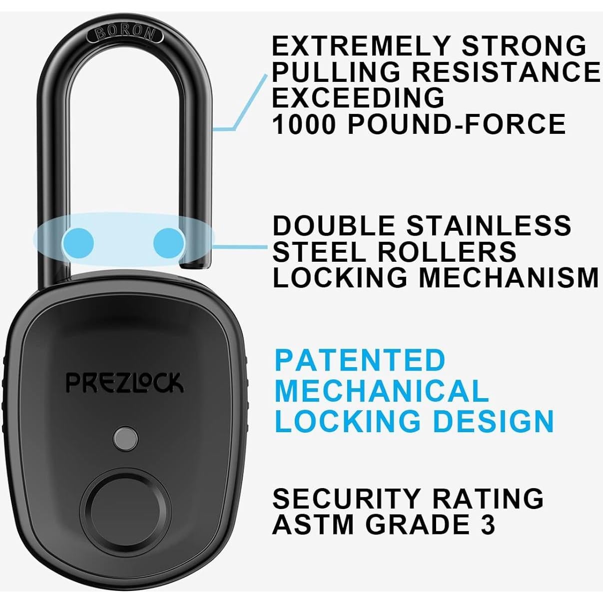 Candado Biométrico Prezlock con Huella Dactilar y Llave