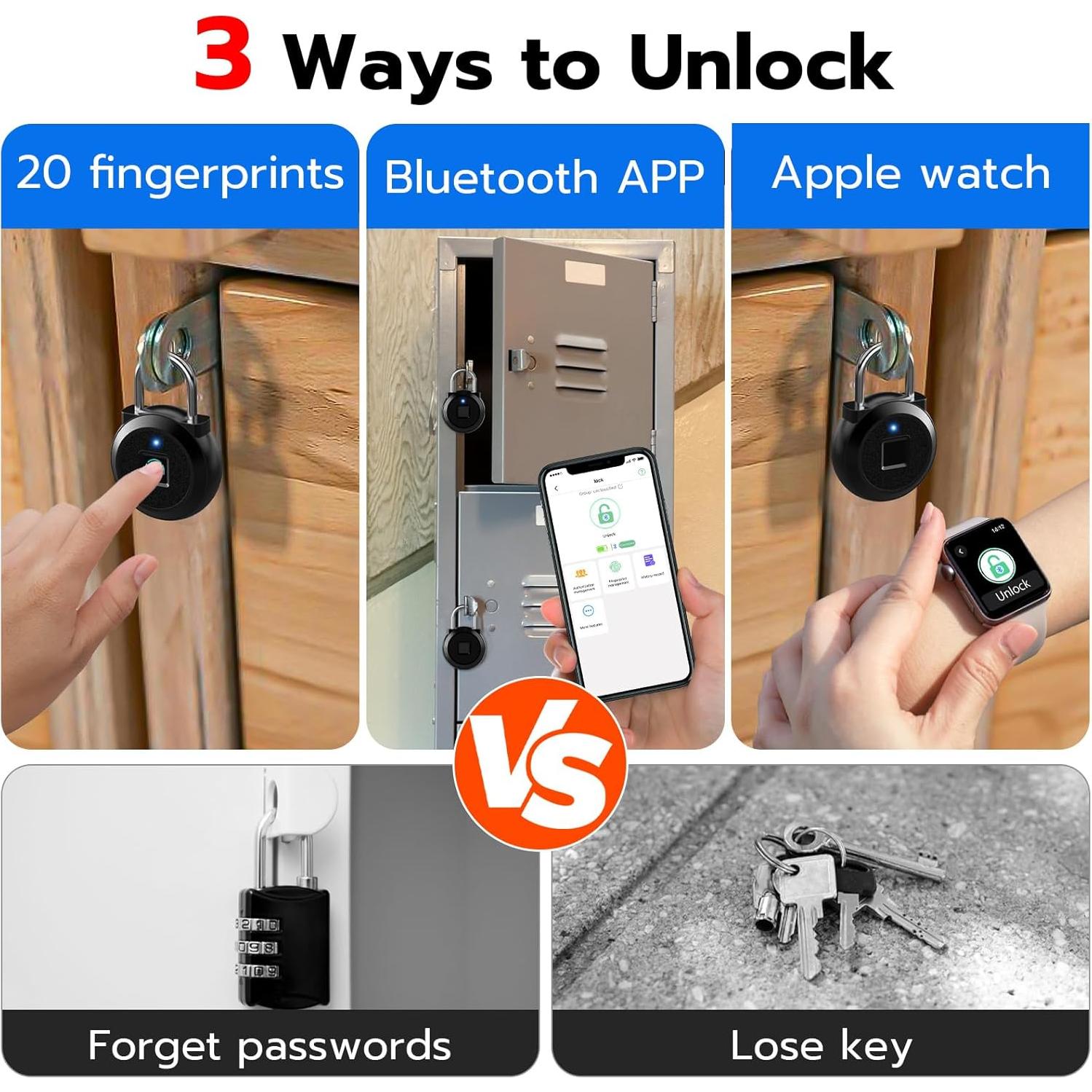 Cerradura Biométrica Dhiedas P5BF con Huella Dactilar y Bluetooth