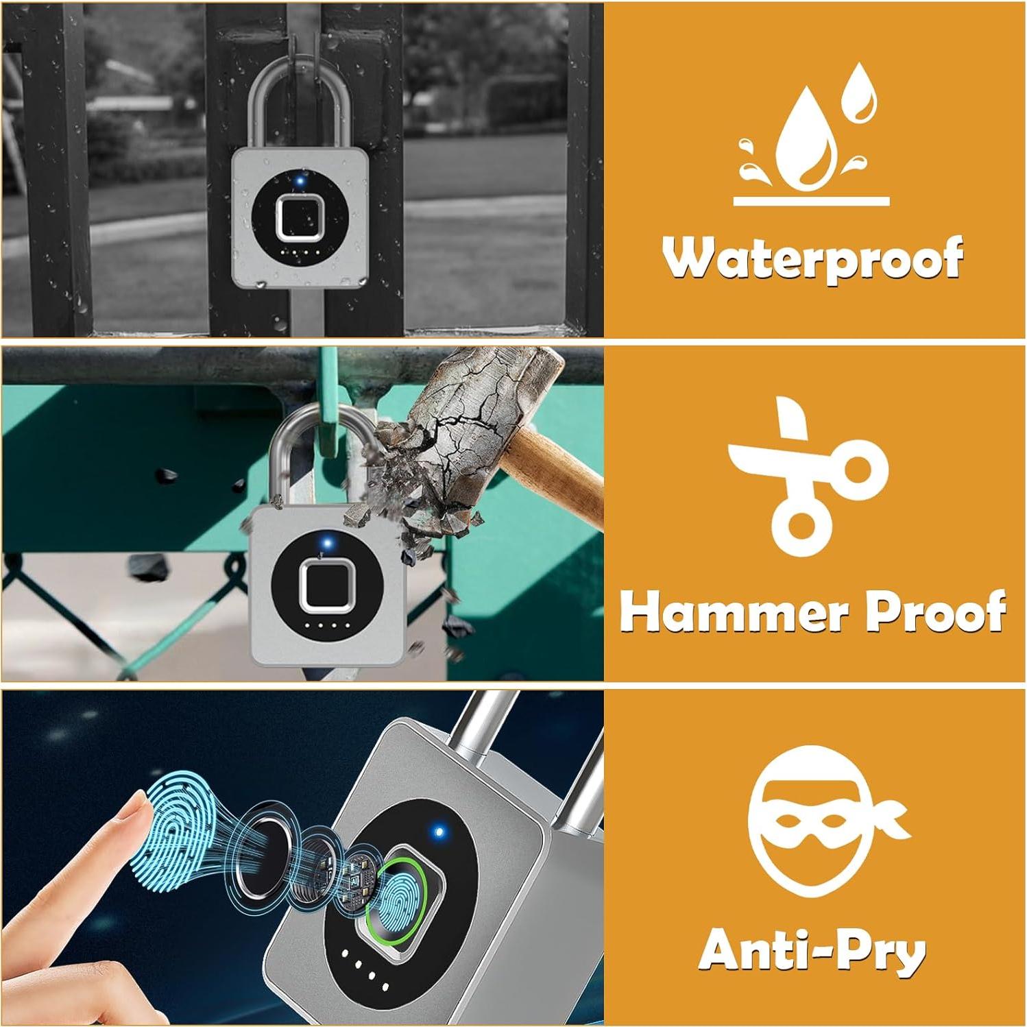 Candado Biométrico Pothunder YL-P6BF Plata con APP