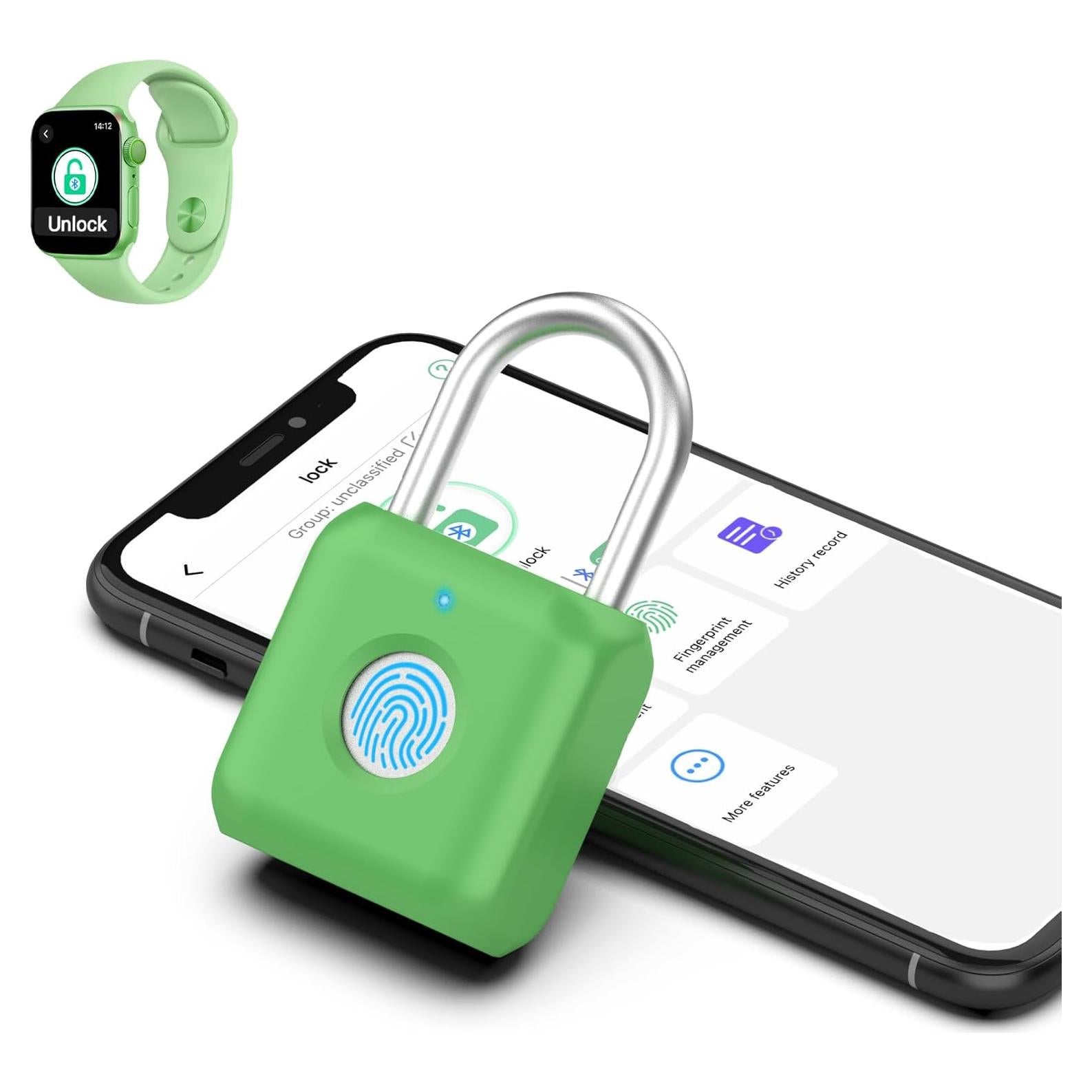 Candado Biométrico eLinkSmart Verde Aguacate 20 Huellas