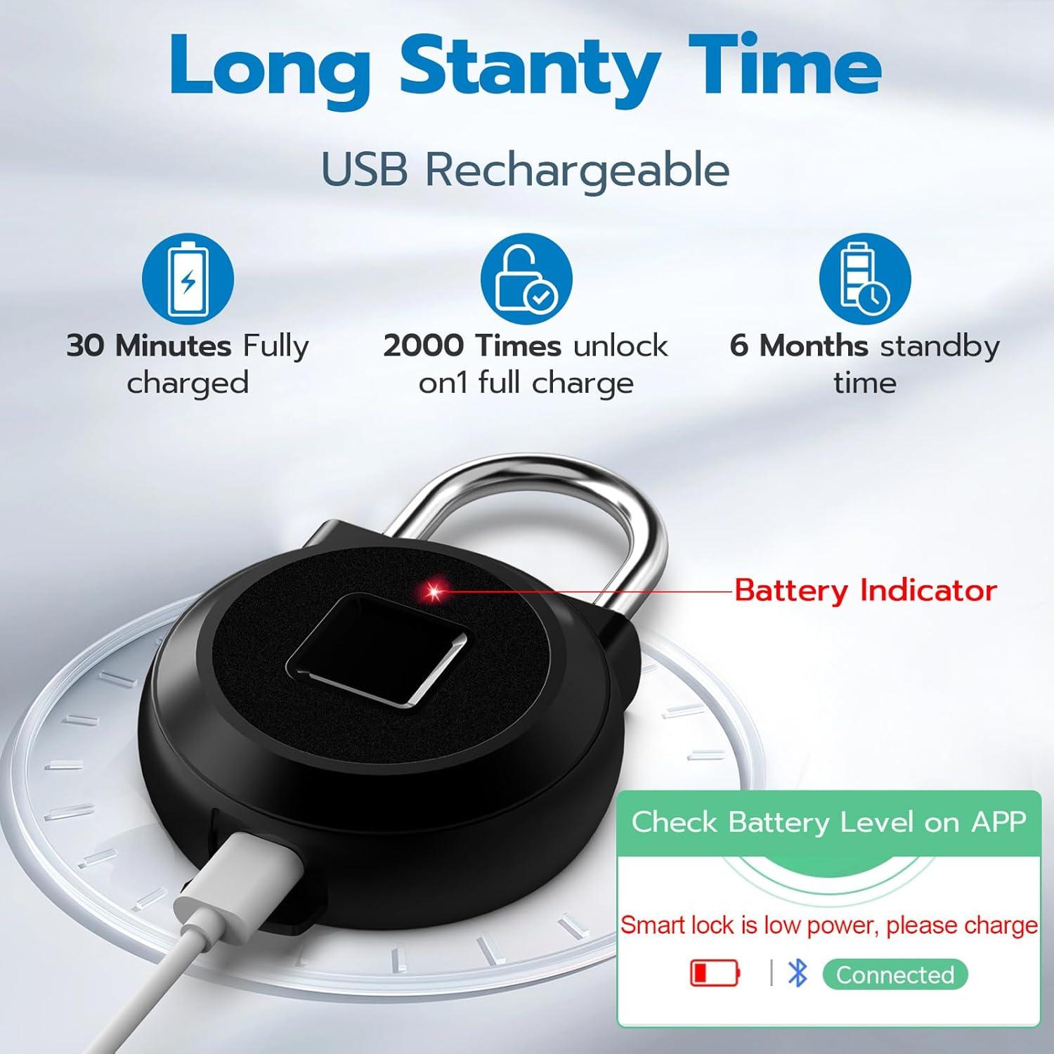 Candado Biométrico Eseesmart con Huella Dactilar 68g