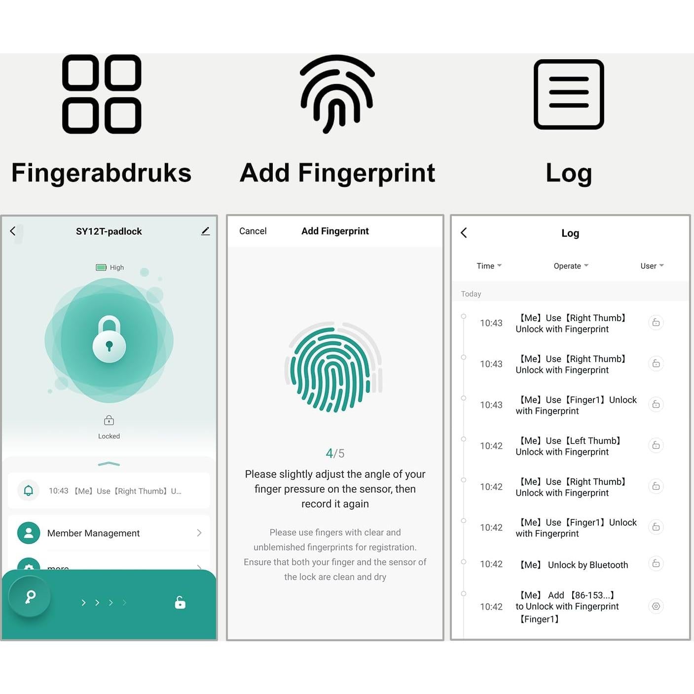 Candado Inteligente NexusLab LOCK-P80 Huella Dactilar IP67