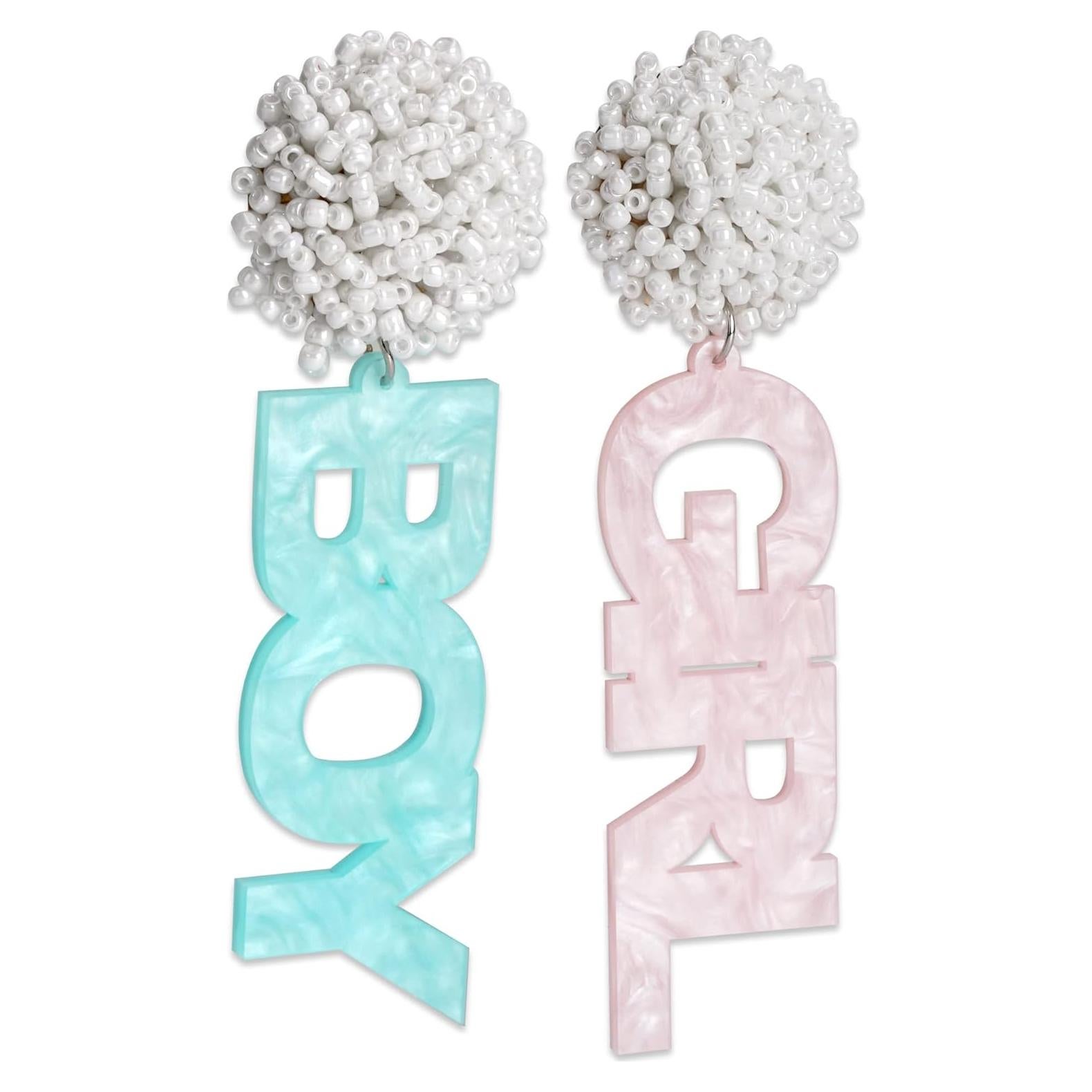 Pendientes Revelación de Género JTRF Azul y Rosa 8,89 cm