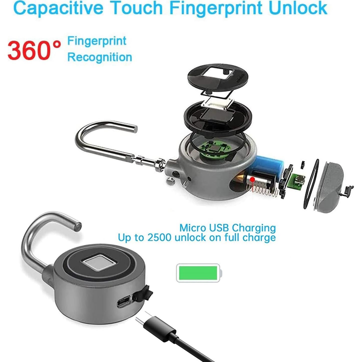 Candado Biométrico MEGAFEIS Bluetooth Gris 181g