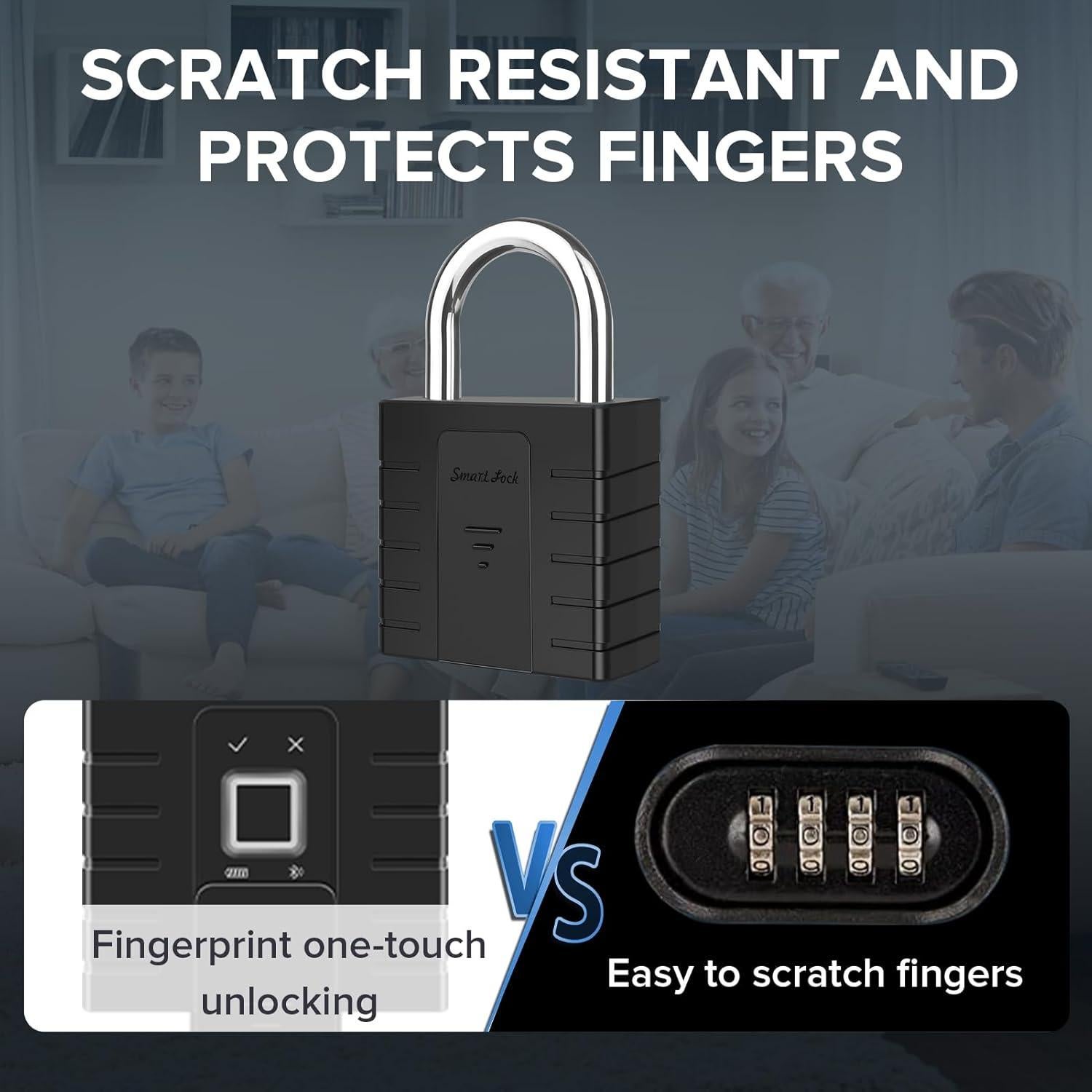 Candado Inteligente KENRONE Huella Dactilar Resistente IPX66