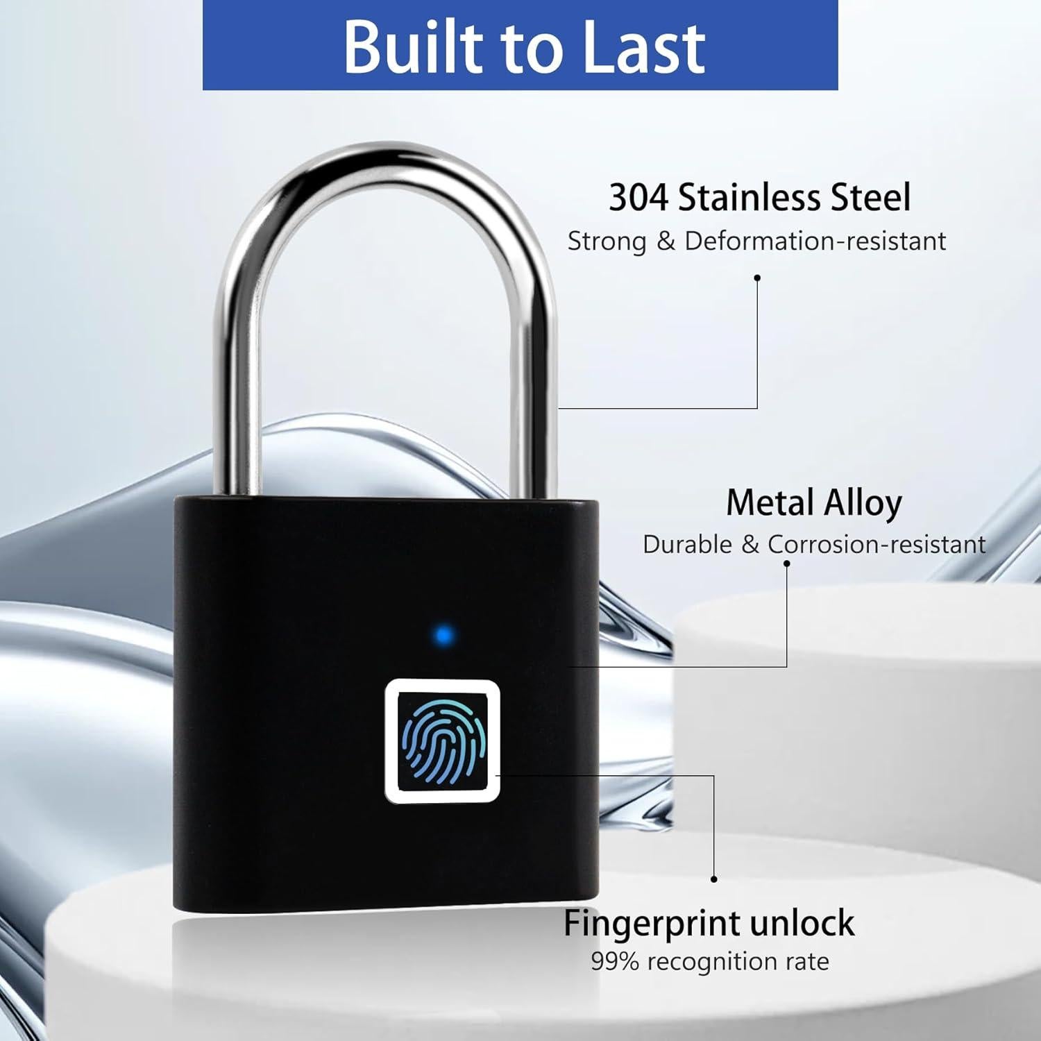 Candado Biométrico UMIK con Huellas Dactilares y USB