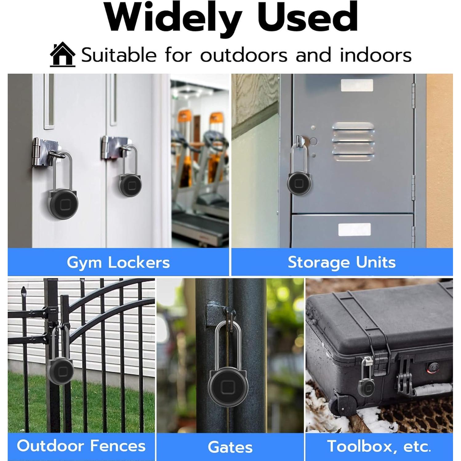 Candado Biométrico Sin Llave Anweller P5L Compacto Negro