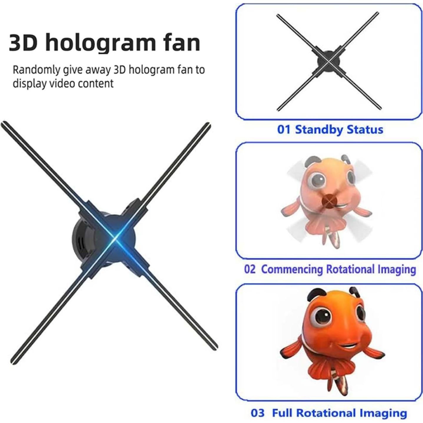 Ventilador Holográfico 3D Hologram 27.5" LED 2000x1440px
