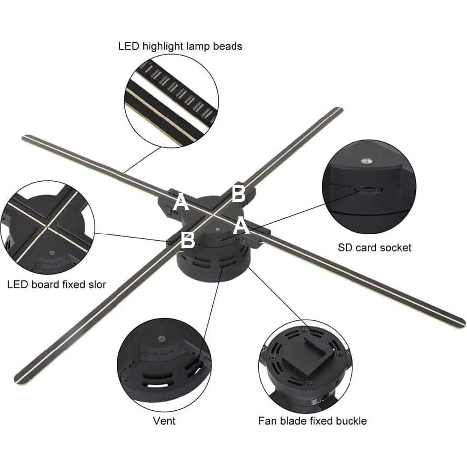 Ventilador Holográfico 3D Hologram 27.5" LED 2000x1440px